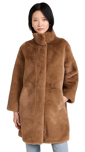 Amazon.com: Apparis Women's Blair Mid-Length Coat, Camel, Tan, XS